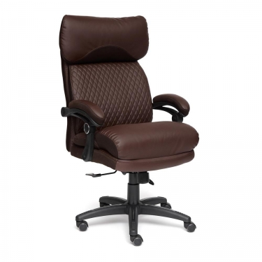 Кресло Tetchair CHIEF кож/зам/ткань, коричневый/коричневый стеганный, 36-36/36-36 стеганный/24