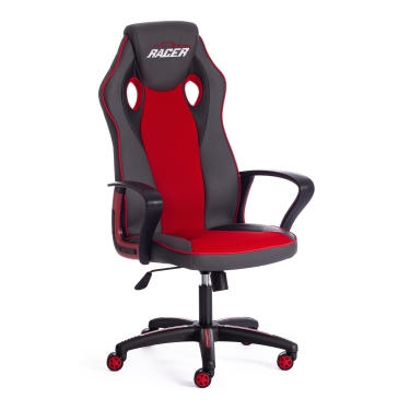Кресло Tetchair RACER кож/зам/ткань, металлик/красный, 36/08
