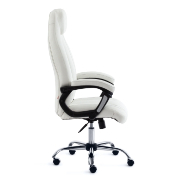 Кресло Tetchair BOSS хром кож/зам, белый, 36-01/36-01/06