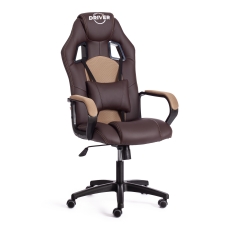Кресло Tetchair DRIVER 22 кож/зам/ткань, коричневый/бронза, 36-36/TW-21