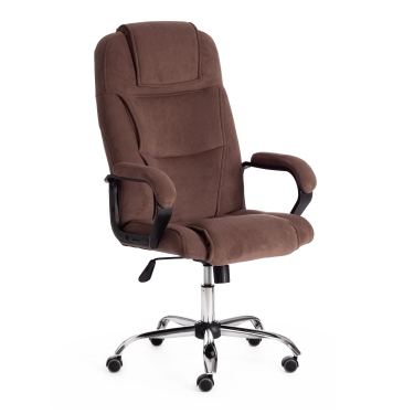 Кресло Tetchair BERGAMO хром 22 флок , коричневый, 6