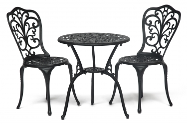 Комплект Tetchair Secret De Maison Romance стол +2 стула алюминиевый сплав, D60/H67, 53х41х89см, черный