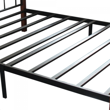 Кровать Tetchair AT-808 дерево гевея/металл, 140200 см Double bed, красный дуб/черный