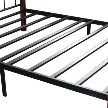 Кровать Tetchair AT-815 дерево гевея/металл, 140200 см Double bed, красный дуб/черный