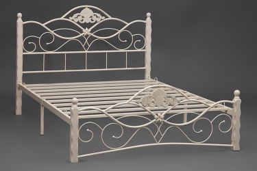 Кровать Tetchair CANZONA дерево гевея/металл, 180200 см King bed, Белый butter white