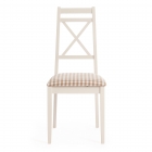 Стул Tetchair Picasso PC-SC дерево гевея, 45х53х97см, ivory white слоновая кость 2-5, ткань клетка мелкая S505-18