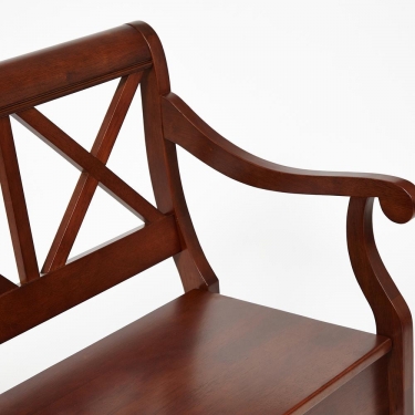 Скамейка Tetchair ALBIZZI Альбицци дерево гевея/мдф, 108х57х89 см, dark walnut