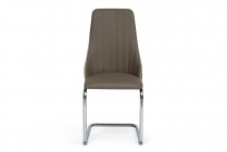 Стул Tetchair FRATELLI mod.8415 металл/экокожа/хром, 44х62х97х47см, пепельно-коричневый окантовка слон. кость