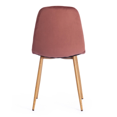 Стул Tetchair BREEZE mod. 4724 металл/вельвет, 44х48х87см, коралловый/натуральное дерево
