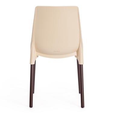 Стул Tetchair GENIUS mod 75 металл/пластик, 46x56x84cм, бежевый/коричневые ножки