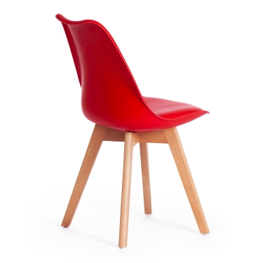 Стул Tetchair TULIP mod. 73 дерево/пластик/ПУ, 48.552.583cм, красный