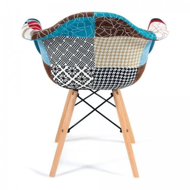 Кресло Tetchair CINDY SOFT EAMES mod. 101 дерево бук/металл/мягкое сиденье/ткань, 65 х 62 х 80 см, мультицвет