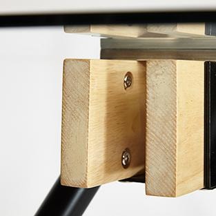 Стол Tetchair FRONDO mod. DT1356 металл/стекло/дерево, 1208076 см, прозрачный/натуральный/черный