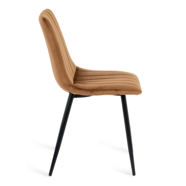Стул Tetchair DUBLIN mod. 7066 металл,ткань, 45 х 56 х 88 х 51 см, коричневый вельвет/черный, G062-61