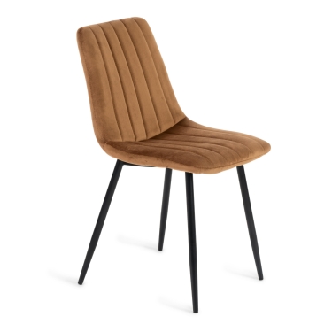 Стул Tetchair DUBLIN mod. 7066 металл,ткань, 45 х 56 х 88 х 51 см, коричневый вельвет/черный, G062-61