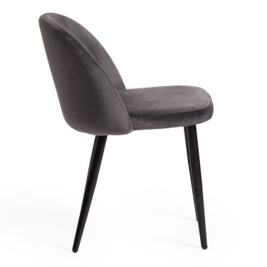 Стул Tetchair MELODY mod. 4997 металл/вельвет, 52х49х78см, серый/черные ножки