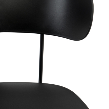 Стул Tetchair VAN HALLEN mod. 1534-45 пластик/металл, 45х52х77 см, высота до сиденья 46,5 см, черный/черный