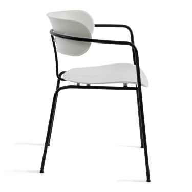 Стул Tetchair VAN HALLEN mod. 2433 пластик/металл, 54,5х53,5х76 см, высота до сиденья 46 см, белый/черный