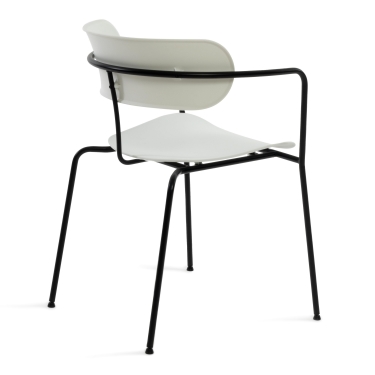 Стул Tetchair VAN HALLEN mod. 2433 пластик/металл, 54,5х53,5х76 см, высота до сиденья 46 см, белый/черный