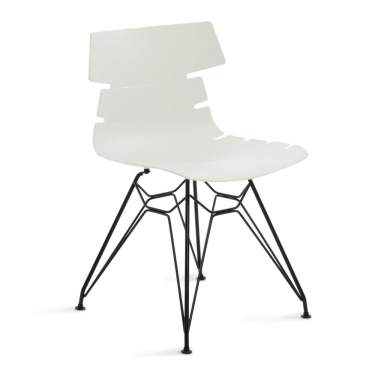 Стул Tetchair HANSEN mod. 622N пластик/металл, 51х47х80 см, высота до сиденья 45 см, белый/черный