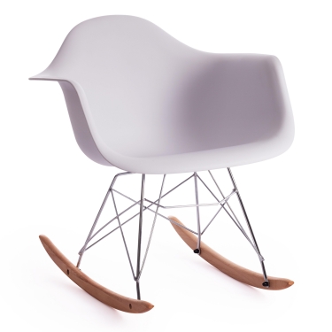 Кресло-качалка Tetchair CINDY mod. C1025A пластик/металл/дерево, 65 х 61 х 74 см, белый 018 /натуральный