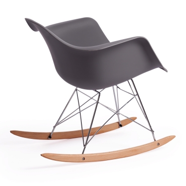 Кресло-качалка Tetchair CINDY mod. C1025A пластик/металл/дерево, 65 х 61 х 74 см, серый 024 /натуральный