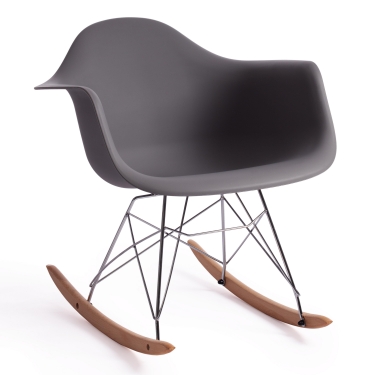 Кресло-качалка Tetchair CINDY mod. C1025A пластик/металл/дерево, 65 х 61 х 74 см, серый 024 /натуральный