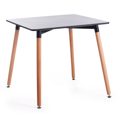 Стол Tetchair JOHN mod. T1003 МДФ/дерево, 80 х 80 х 75 см , Black черный/ Natural натуральный