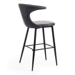 Стул барный Tetchair FLAIR BAR mod. 9018 экокожа/металл, 60 х 56 х 106 см , серый 22/черный