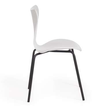 Стул Tetchair Jacobsen mod DC 102 пластик/металл, 50 х 46 х 82 см , белый 018/черный