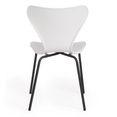 Стул Tetchair Jacobsen mod DC 102 пластик/металл, 50 х 46 х 82 см , белый 018/черный