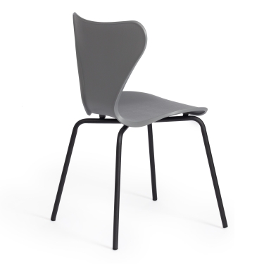 Стул Tetchair Jacobsen mod DC 102 пластик/металл, 50 х 46 х 82 см , серый 024/черный