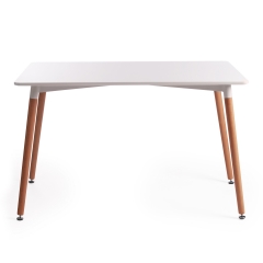 Стол Tetchair JOHN mod. T1001 МДФ/дерево, 80 х 120 х 75 см , White Белый / Natural натуральный