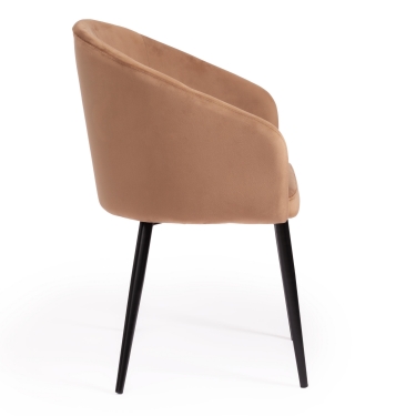Кресло Tetchair LA FONTAIN mod. 004 вельвет/металл, 60 х 57 х 84 см , коричневый HLR11/черный