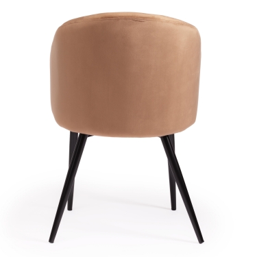 Кресло Tetchair LA FONTAIN mod. 004 вельвет/металл, 60 х 57 х 84 см , коричневый HLR11/черный