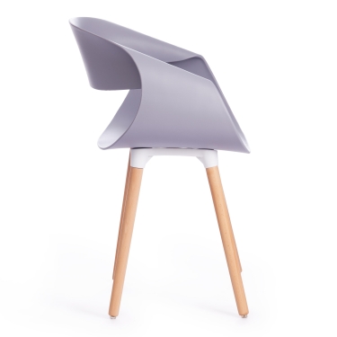 Стул Tetchair QXX mod. C1058 пластик/дерево, 54 х 56 х 78 см, серый 024 /натуральный