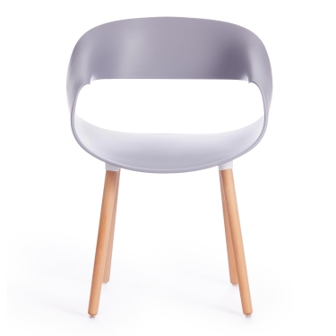 Стул Tetchair QXX mod. C1058 пластик/дерево, 54 х 56 х 78 см, серый 024 /натуральный