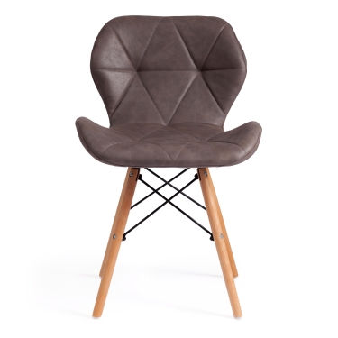 Стул Tetchair STUTTGART mod. 74 экокожа/дерево береза/металл, 50 х 47 х 73 см, античный серый RH02-26/натуральный