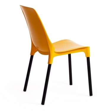 Стул Tetchair GENIUS mod 75 металл/пластик, 46x56x84cм, желтый/черные ножки