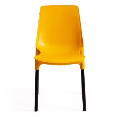 Стул Tetchair GENIUS mod 75 металл/пластик, 46x56x84cм, желтый/черные ножки