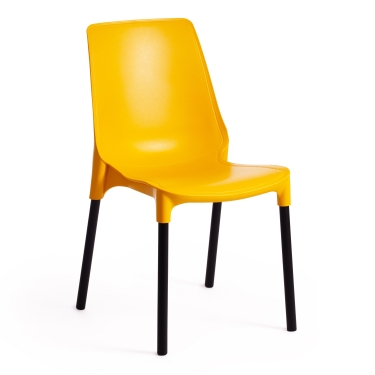 Стул Tetchair GENIUS mod 75 металл/пластик, 46x56x84cм, желтый/черные ножки