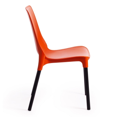 Стул Tetchair GENIUS mod 75 металл/пластик, 46x56x84cм, оранжевый/черные ножки