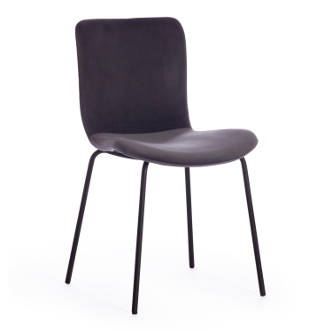 Стул Tetchair GILLIAN mod. 0137017-NI металл/вельвет, 45х52,5х78 см, темно-серый S108 666 SILVER GREY/черный