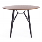 Стол Tetchair RUSTO mod. 283 МДФ/металл, D100 х 75 см, Black Черный / Walnut Орех