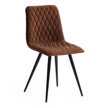 Стул Tetchair CHILLY X mod. 7096-1 ткань/металл, 45x53х88 см, высота до сиденья 50 см, коричневый barkhat 12/черный