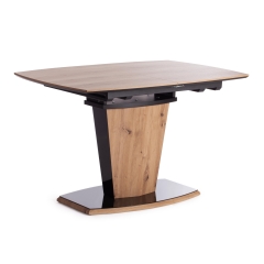 Стол Tetchair FANCY МДФ HPL/стекло, 120-160х85х75 см, Дуб артисан/Черный