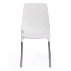 Стул Tetchair GENIUS mod 75 металл/пластик, 46x56x84cм, белый/ножки хром