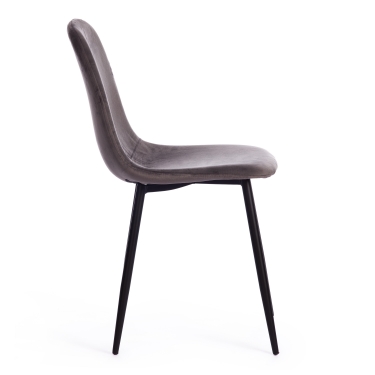 Стул Tetchair BREEZE mod. 4724 вельвет/металл, 44 х 53 х 87 см, Light grey светло-серый HLR24 / черный