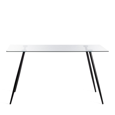 Стол Tetchair SOPHIA mod. 5003 металл/стекло 8мм, 140 х 80 х 75 см, черный / прозрачный