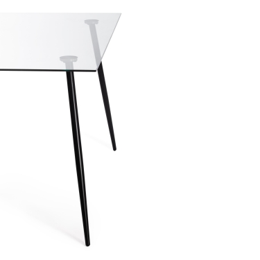 Стол Tetchair SOPHIA mod. 5003 металл/стекло 8мм, 140 х 80 х 75 см, черный / прозрачный